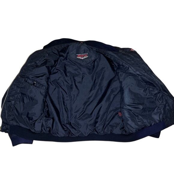 Vintage 80s Snap On Satin Bomber Jacket Large Made In Korea Large - Picture 9 of 12